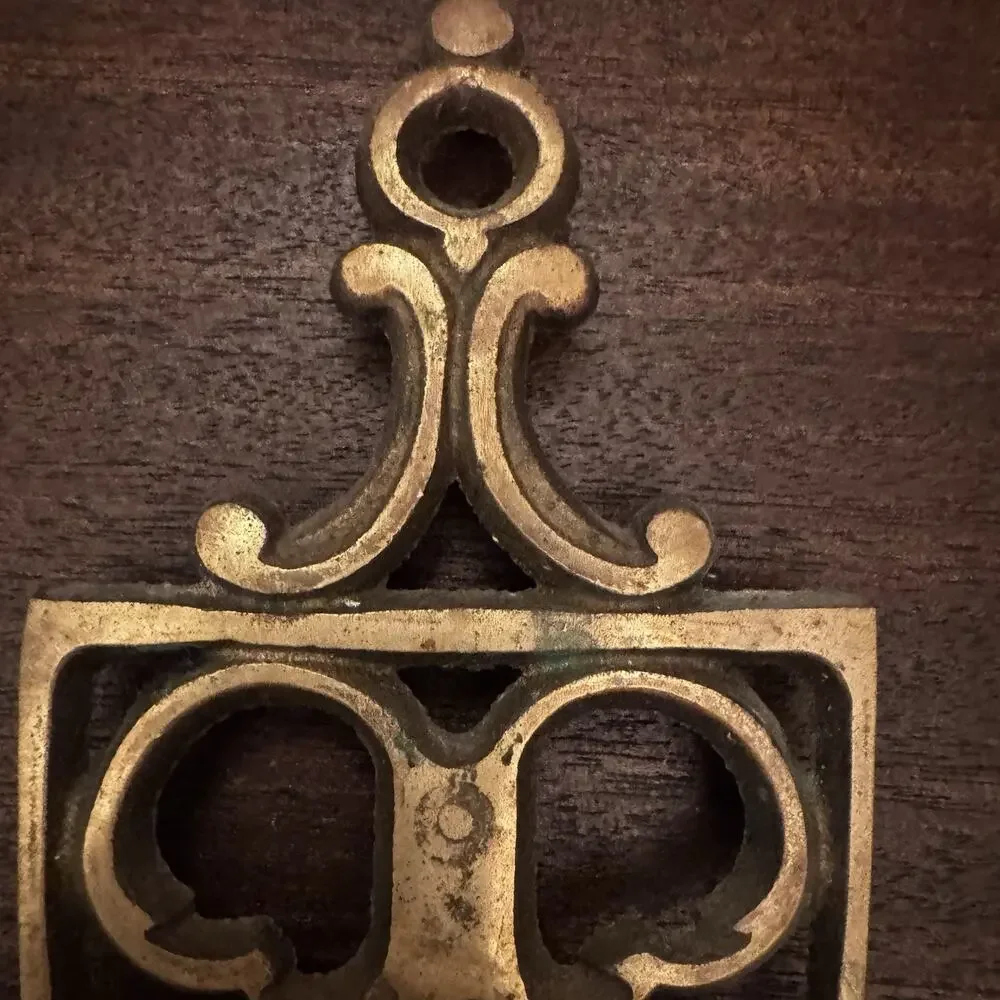 Vintage‎ VTG Solid Brass Footed Trivet Iron Stand Ornate Scrolls MCM Decor